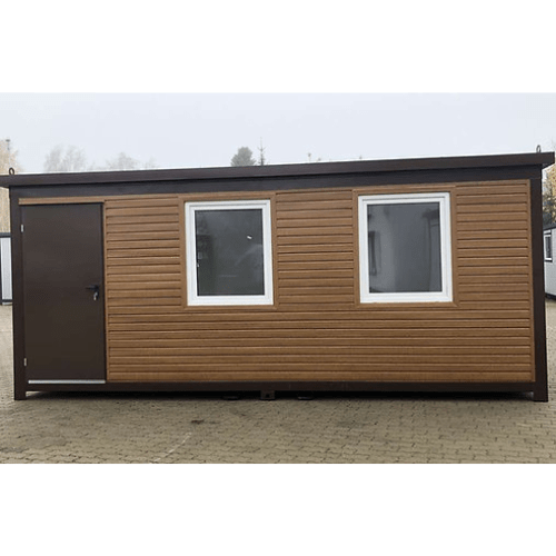 Bürocontainer 6 × 2,40m holzfarbe